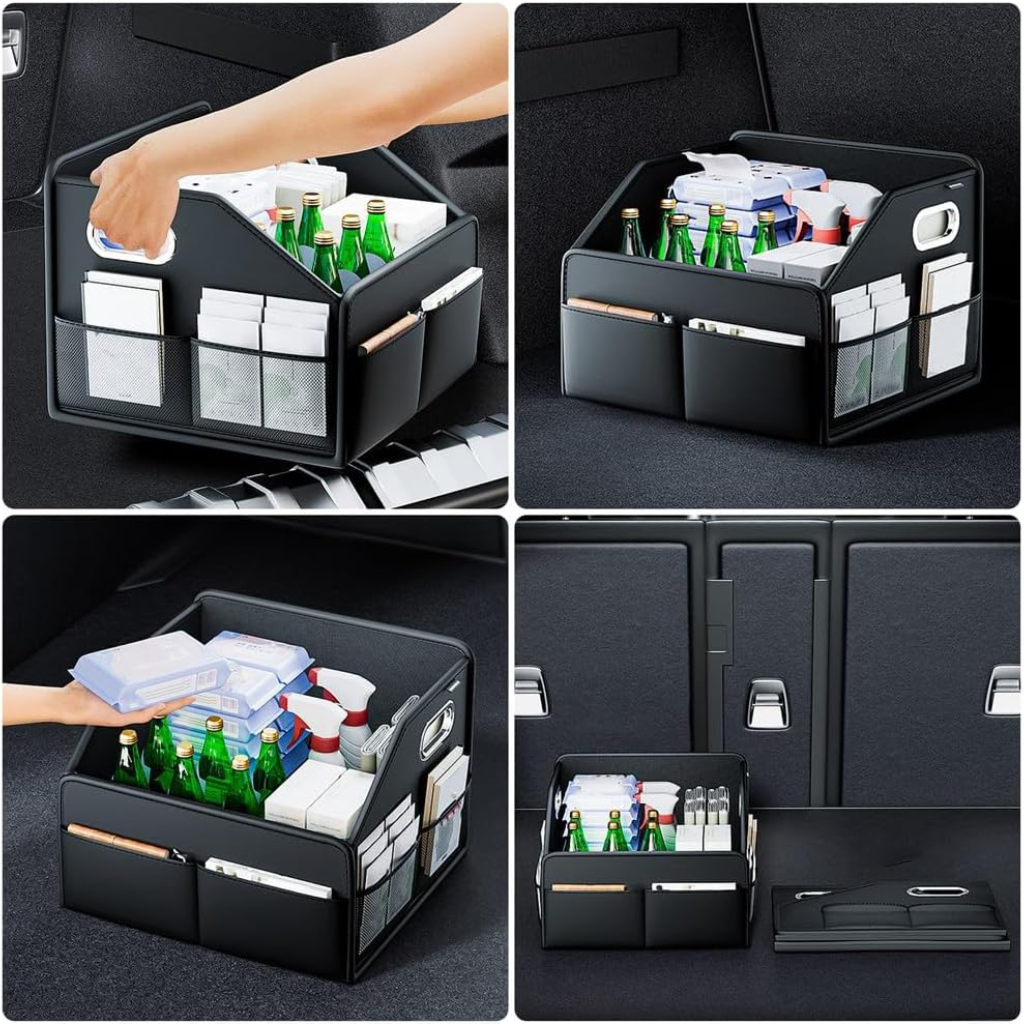 Boîte de rangement en cuir PU – Organisateur pliable pour coffre de voiture, SUV, MPV