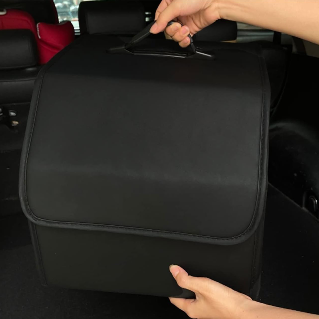 Boîte de rangement en cuir PU – Organisateur de coffre pliable grand capacité