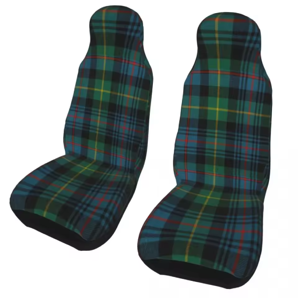 Housses de siège universelles à carreaux verts tartan – Lot de 2 pour voitures, SUV, camions