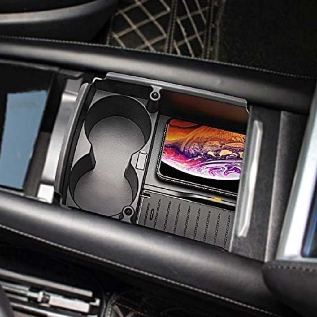 Boîte de rangement pour console centrale – Chargeur sans fil 10 W, compatible Tesla Model S/X