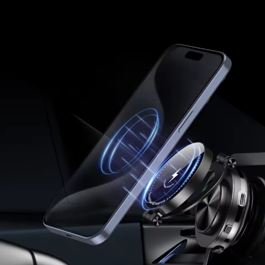 Support de téléphone magnétique pliable – Chargeur sans fil pour voiture (nouveauté inspirée Prada)