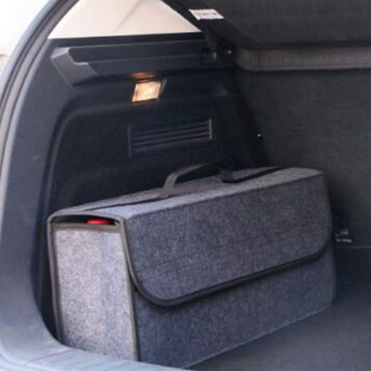 Organisateur de coffre antidérapant gris – Boîte en feutre souple multi‑poches pour voiture