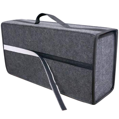 Organisateur de coffre antidérapant gris – Boîte en feutre souple multi‑poches pour voiture