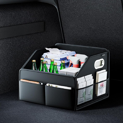 Boîte de rangement en cuir PU – Organisateur pliable pour coffre de voiture, SUV, MPV