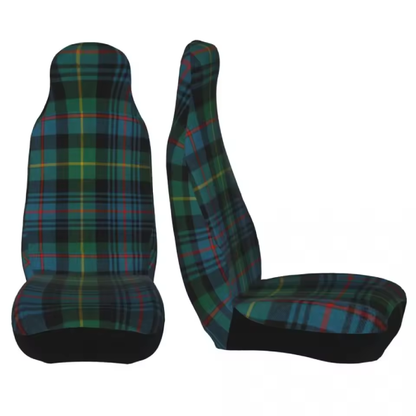 Housses de siège universelles à carreaux verts tartan – Lot de 2 pour voitures, SUV, camions