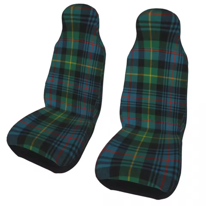 Housses de siège universelles à carreaux verts tartan – Lot de 2 pour voitures, SUV, camions